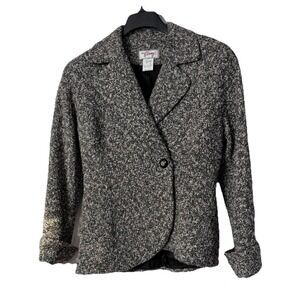 NWT Vintage Terry Paris Womens Long Sleeve‎ Blazer Coat Jacket Size 44 (11-12)